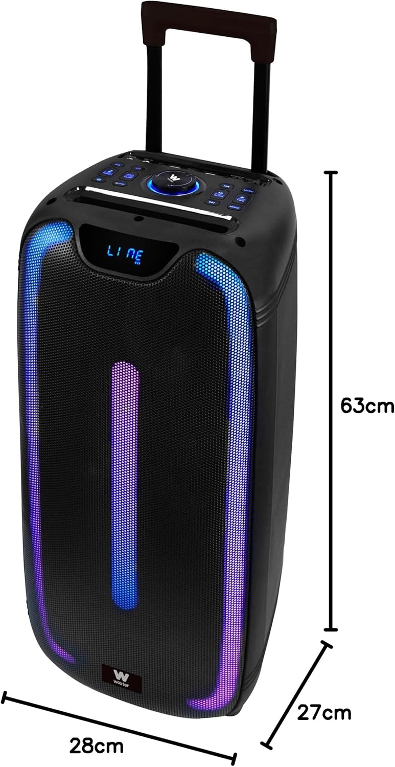 Woxter Rock'n'Roller ST - Trolley -Lautsprecher mit Karaoke -Funktion, 100W, LED, WOXTER ROCK'N'ROLL