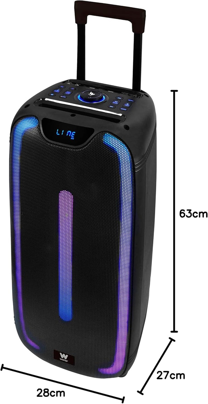 Woxter Rock'n'Roller ST - Trolley -Lautsprecher mit Karaoke -Funktion, 100W, LED, WOXTER ROCK'N'ROLL