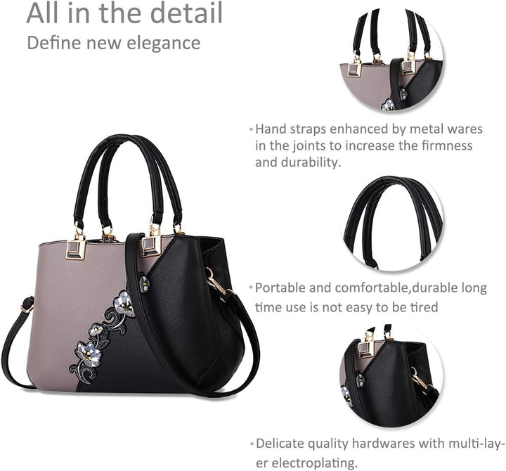 NICOLE & DORIS Handtaschen Damen modische Damenhandtaschen taschen Damen Umhängetaschen mit Blumenmu