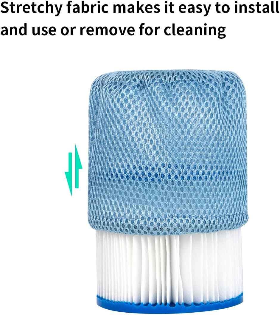 YanBan 2 Stück Schutznetze Netzabdeckung kompatibel mit Summer Waves Typ D Ersatz-Poolfilter, Schutz