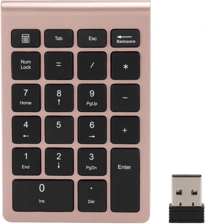 Bewinner RF304 Ziffernblock mit 22 Tasten, Kabellose USB-Plug-and-Play-Minitastatur mit Empfänger, E