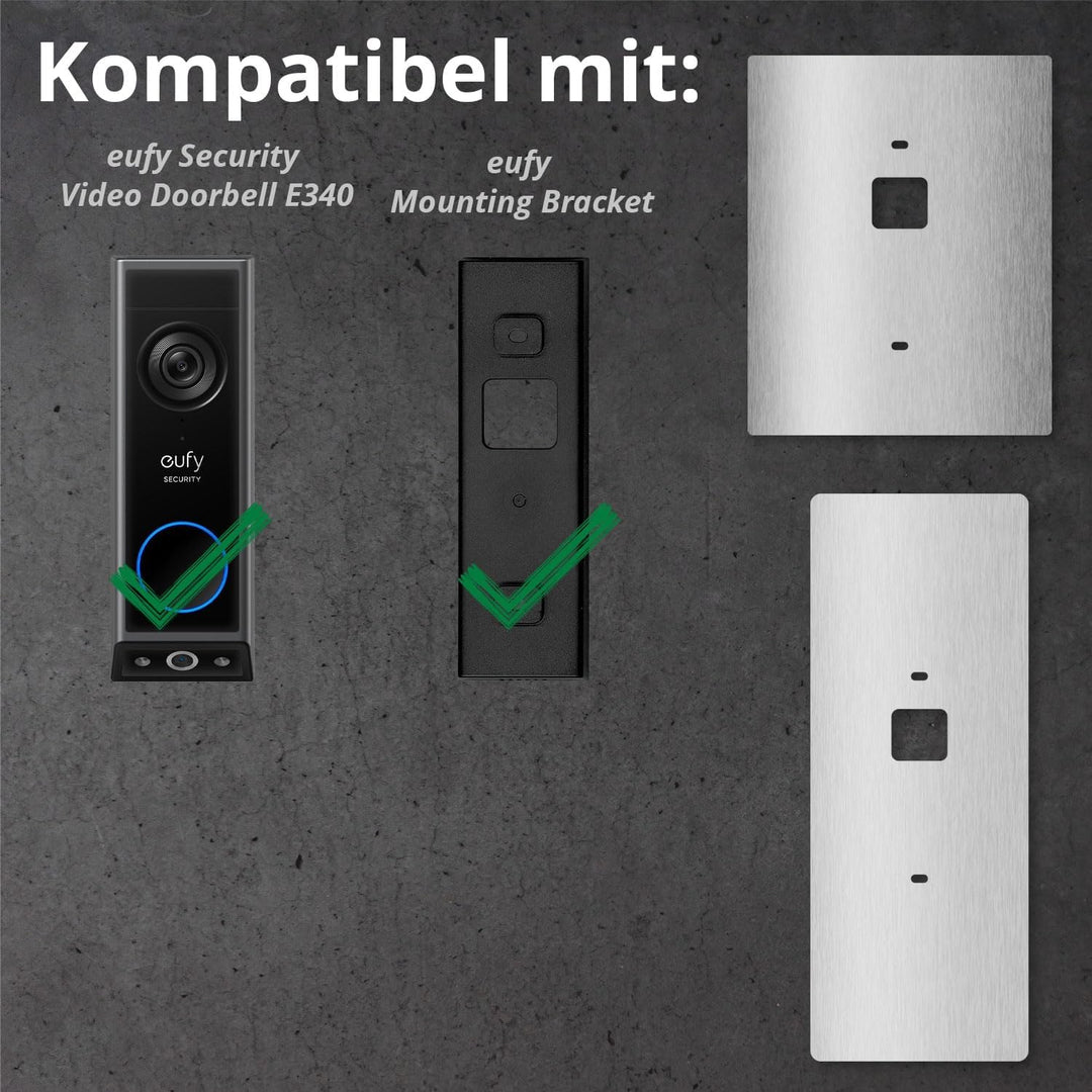 iSecur Blende passend für Eufy Videotürklingel aus Edelstahl I Video-Doorbell I Klingelschild I 100