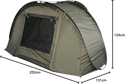 MK-Angelsport Pop Up Bivvy (Masse:252x131x124cm) Wurfzelt Festivalzelt Anglerzelt Angelzelt Fischerz