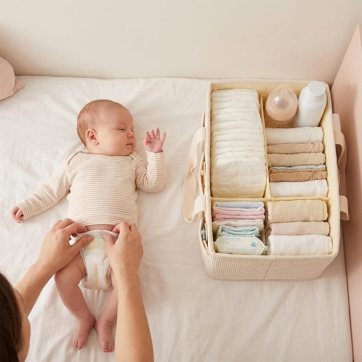 NADSSJL Wickeltisch-Organizer, Wickelkorb für die Wickelstation, Stilvoller Wickelorganizer für Baby