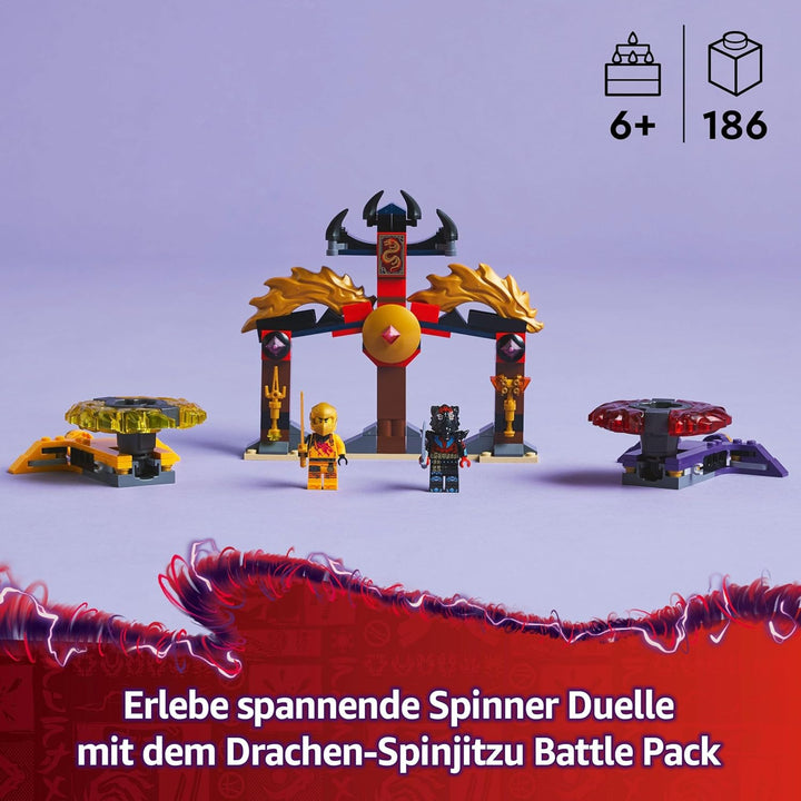 LEGO NINJAGO Drachen-Spinjitzu Battle Pack mit 2 Minifiguren - Ninja Spielzeug mit Spinner für Junge