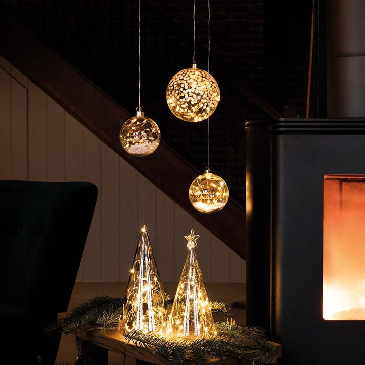 Räder Living Glastanne Sterne Gold klein LED Dia:10cm Höhe:22cm