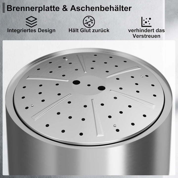 50 cm Rauchfreie Feuerschale Edelstahl, Feuerschalen für den Garten, Feuerstelle Outdoor Camping Fir