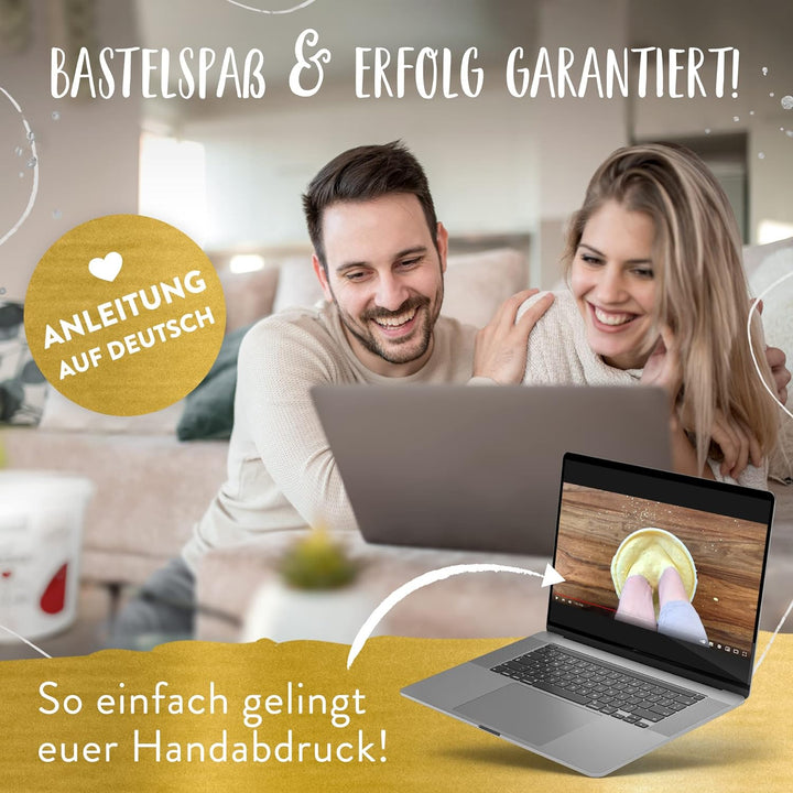 EasyCrafts Handabdruck Set für Paare - DIY Handabdruck-Set - 3D Hände-Gipsabdruck für Paare - kreati