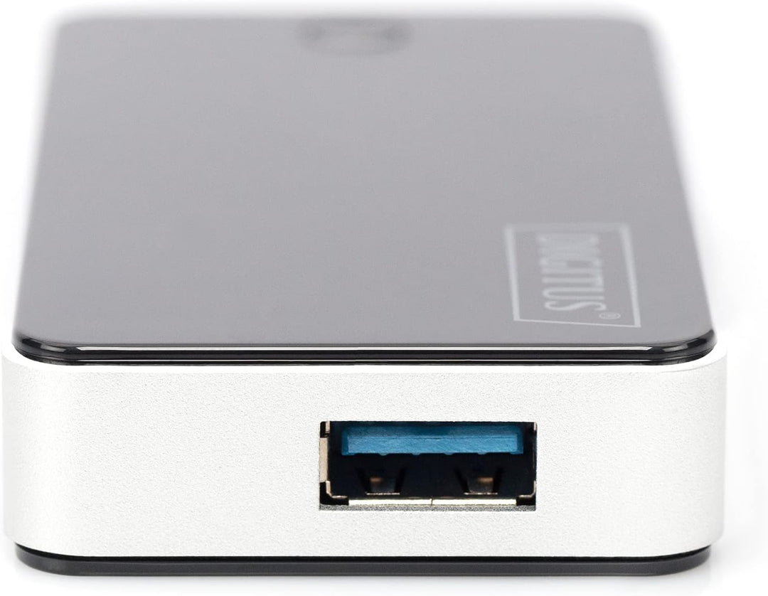 DIGITUS USB-Hub - 4 Ports - Super-Speed USB 3.0 - 5 GBit/s - Plug&Play - Anschluss-Kabel 66 cm - Sch