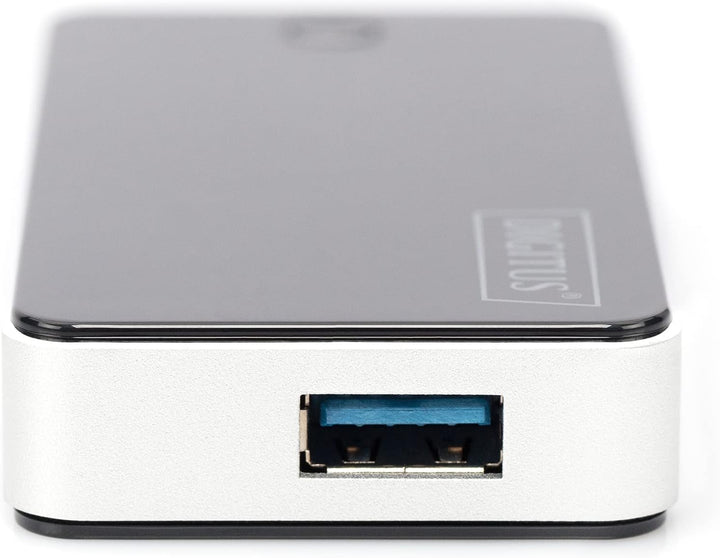 DIGITUS USB-Hub - 4 Ports - Super-Speed USB 3.0 - 5 GBit/s - Plug&Play - Anschluss-Kabel 66 cm - Sch