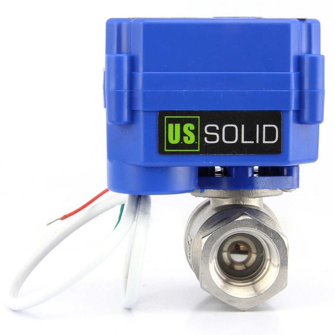 U.S. Solid 3/4" Motorisierter Kugelhahn, Edelstahl, Elektrischer Kugelhahn, stromlos offen, DN20, 22