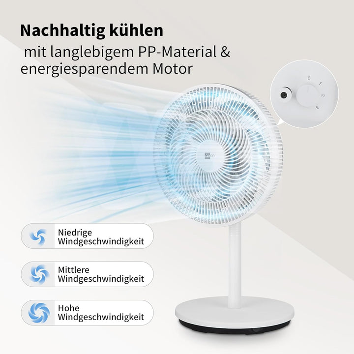 aeco AirX-Flow 100 Standventilator 2-in-1 Stand- & Tischventilator 3 Geschwindigkeitsstufen Höhenver