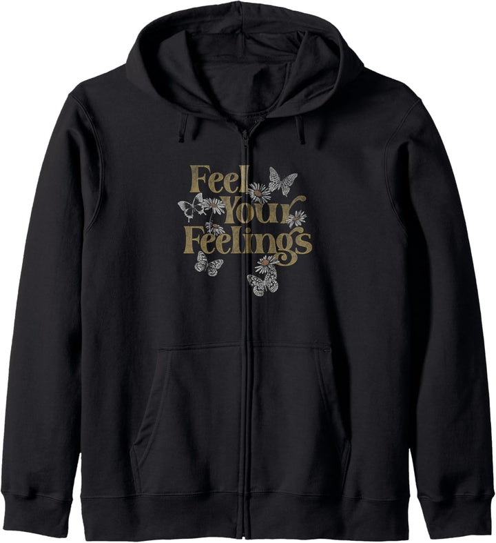 Feel Your Feelings Flowers Butterflies Kapuzenjacke