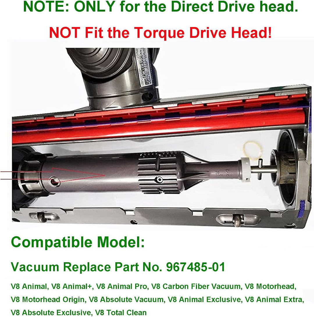 HUAYUWA Ersatz-Teppichbürste (4 Zinkenantrieb, d=50mm) für Dyson V8 Total Clean V8 Animal V7 Staubsa