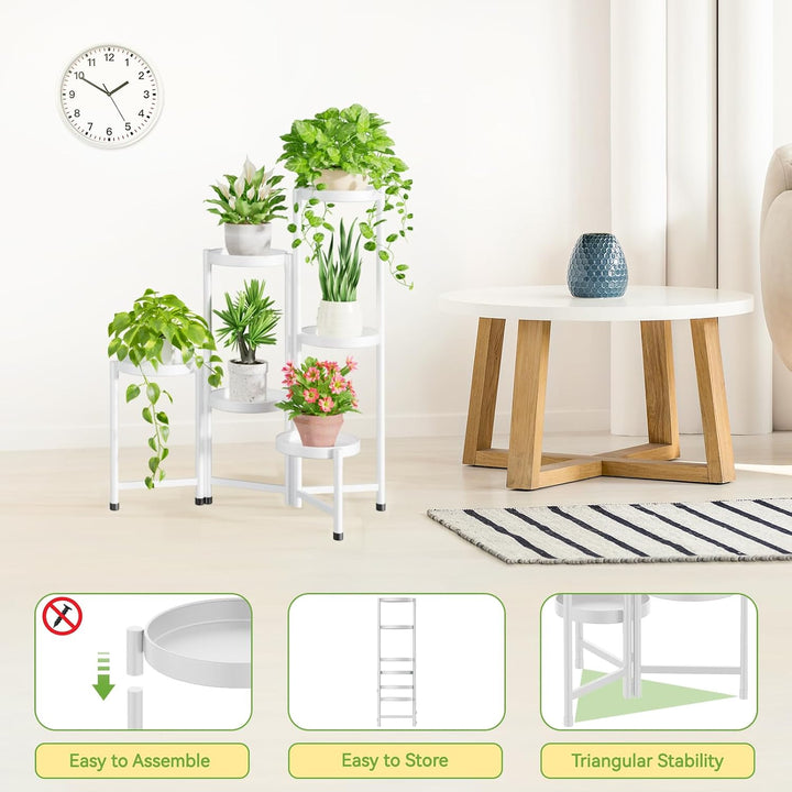 iDavosic.ly Pflanzenständer Metall mit 6 Etagen, Blumenständer Pflanzenregal Blumenregal Indoor Outd