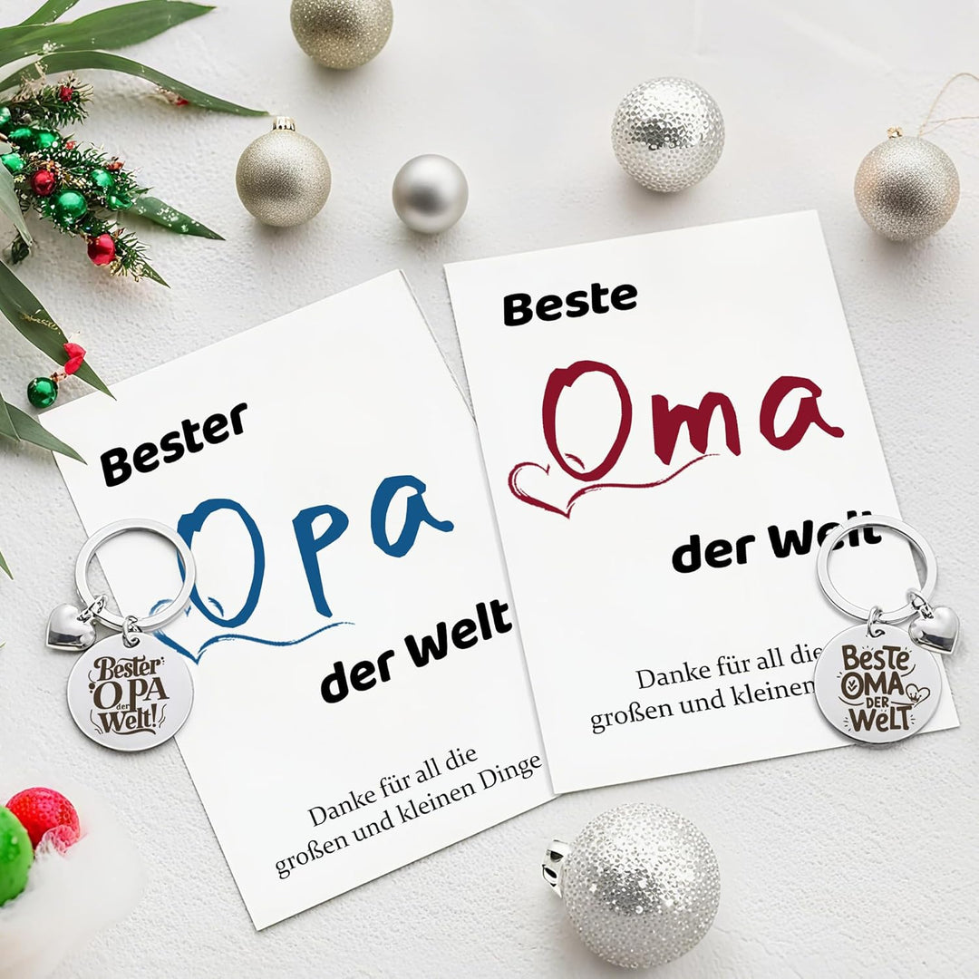 Geschenk für Oma und Opa – 2 Holz-Servierbretter, 2 Holzuntersetzer, 2 Edelstahl-Löffel, 2 Schlüssel