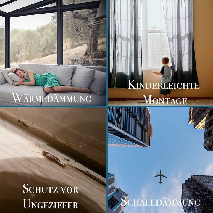 Fensterdichtung für Fenster-Systeme, Verglasungsdichtung für Aussenbereich mit Antidehnungsfaden für