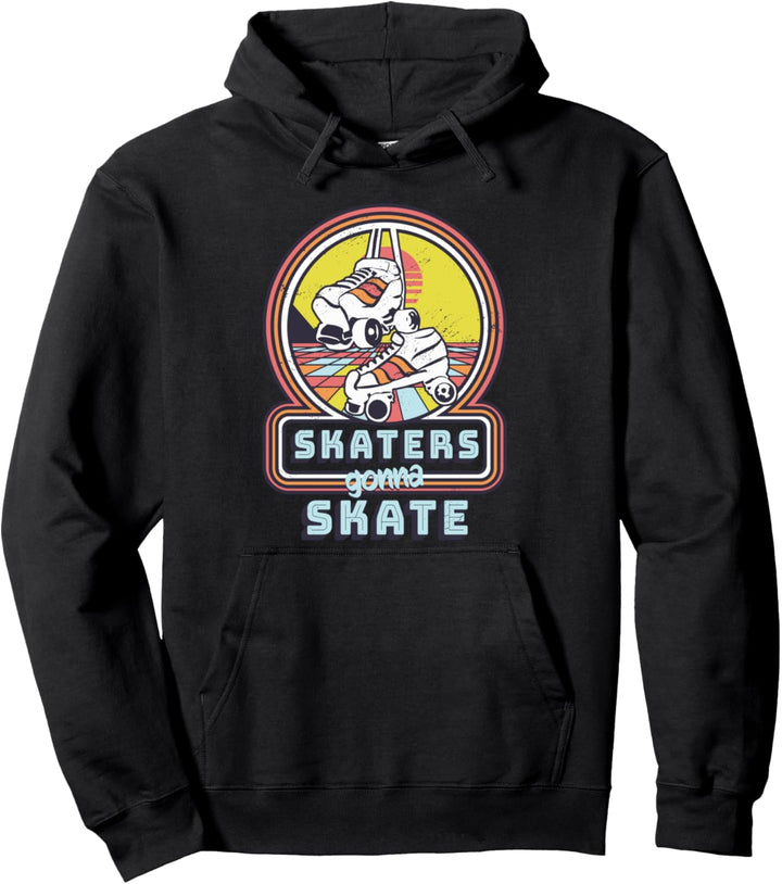 Klassisches 80er Jahre Stil 70er Retro Rollschuh Disco Pullover Hoodie