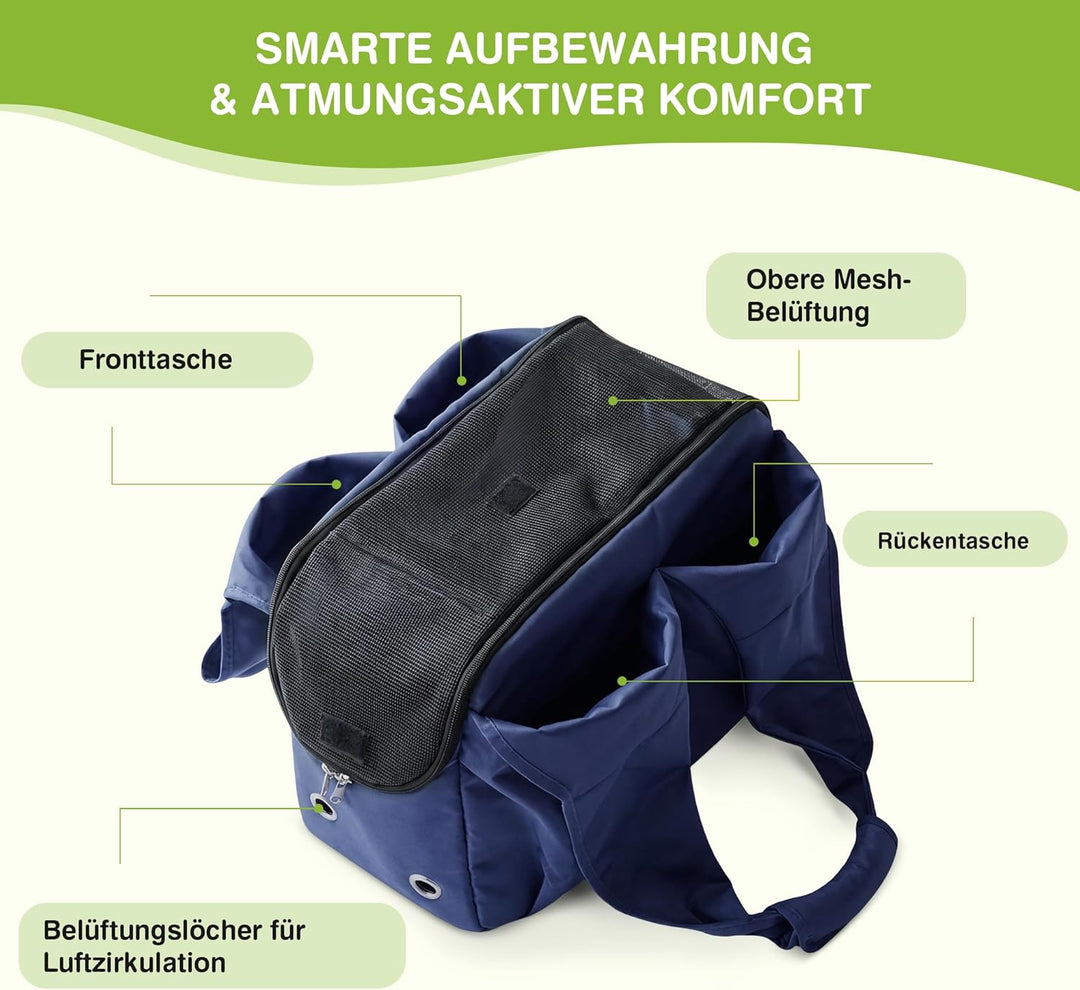 ALLSOPETS Hundetasche Leichte FaltbareTragetasche mit Sicherheitsleine Hände Frei Reisetasche Schult
