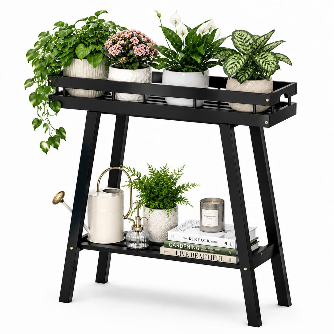 BAMBANG Pflanzenständer Blumenständer Pflanzenregal Blumenbank Breit Bambus für Innen,Blumenregal Bl