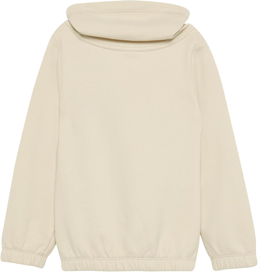 s.Oliver Wärmendes Sweatshirt mit Schalkragen und Glitzer-Artwork, Helles Sand