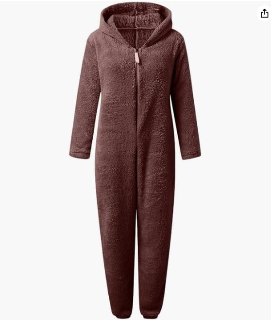 MMIHOIM Jumpsuit Damen Winter Warm Overall Teddy Fleece Einteiler Damen Grosse Grösse Jumpsuit Teddy