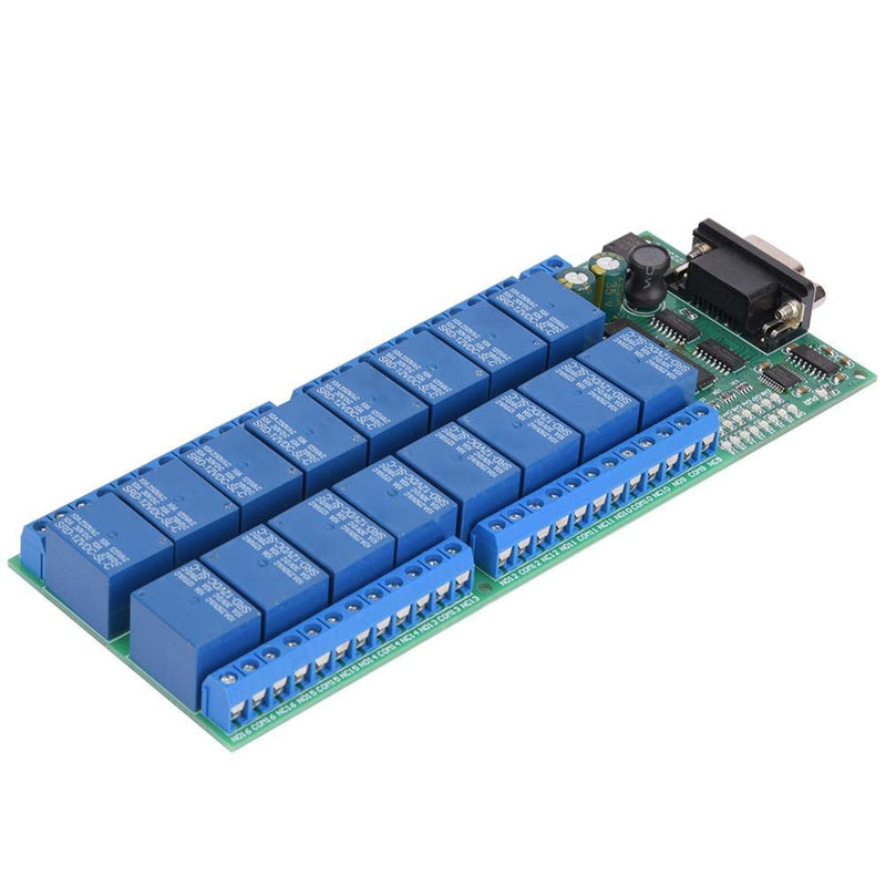 Jeanoko R223C16 16-Kanal-Relaiskarte DB9-Relaismodul Buchsenschnittstelle Serial Port Smart Module f