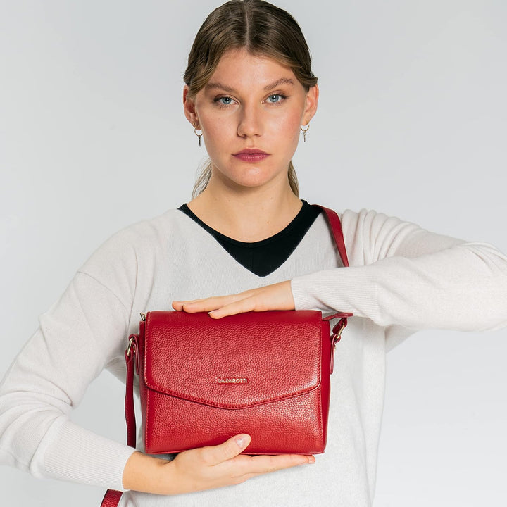 Lazarotti Bologna Leder Umhängetasche Damen | verstellbarer Schultergurt | mittelgrosse Crossbody Ba
