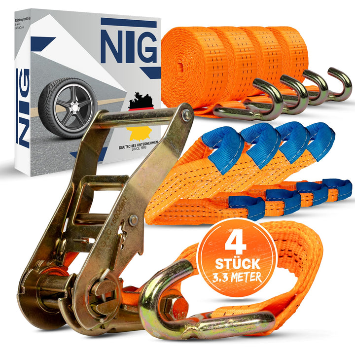 4X 35mm Spanngurt Auto Transport Zurrgurt Radsicherung PKW Reifengurt Trailer PKW NFZ