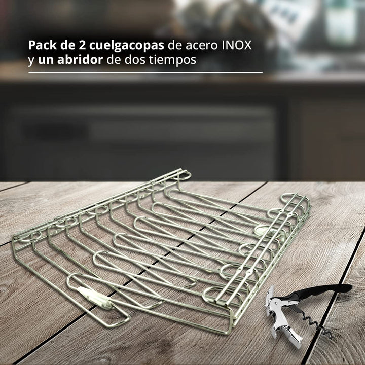 Hostelnovo - Packung mit 2 Glashaken für Decke und Wand - Hängende Weinglashalter Ideal für Bar oder