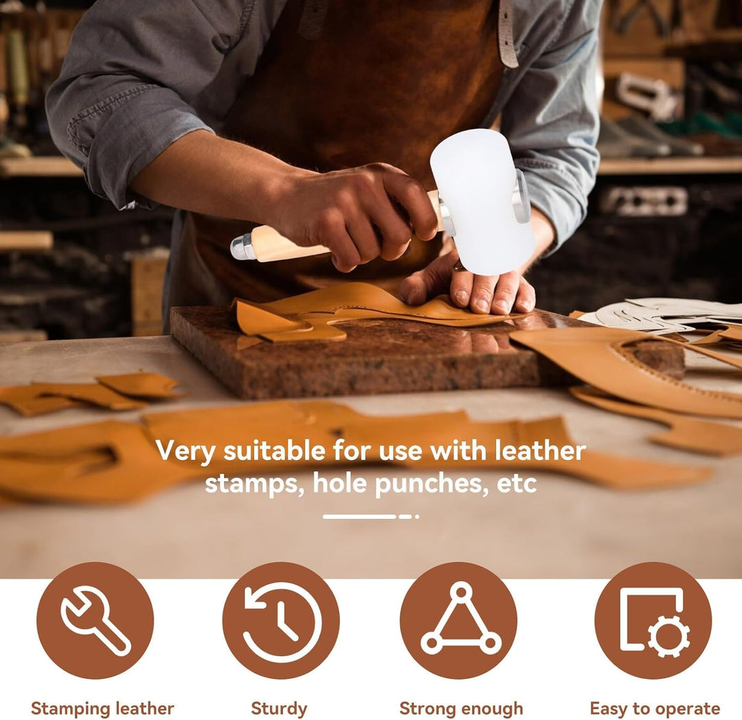 Leder Werkzeug Nylon Hammer, Leder Schnitzhammer Nylon Hammer, DIY-Lederwarenhammer, Holzhammer in T