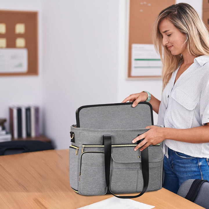 ESTARER Lehrertasche mit Erweiterter Aktenordnertasche,Arbeitstasche mit Fächern für Laptop,Tragbare