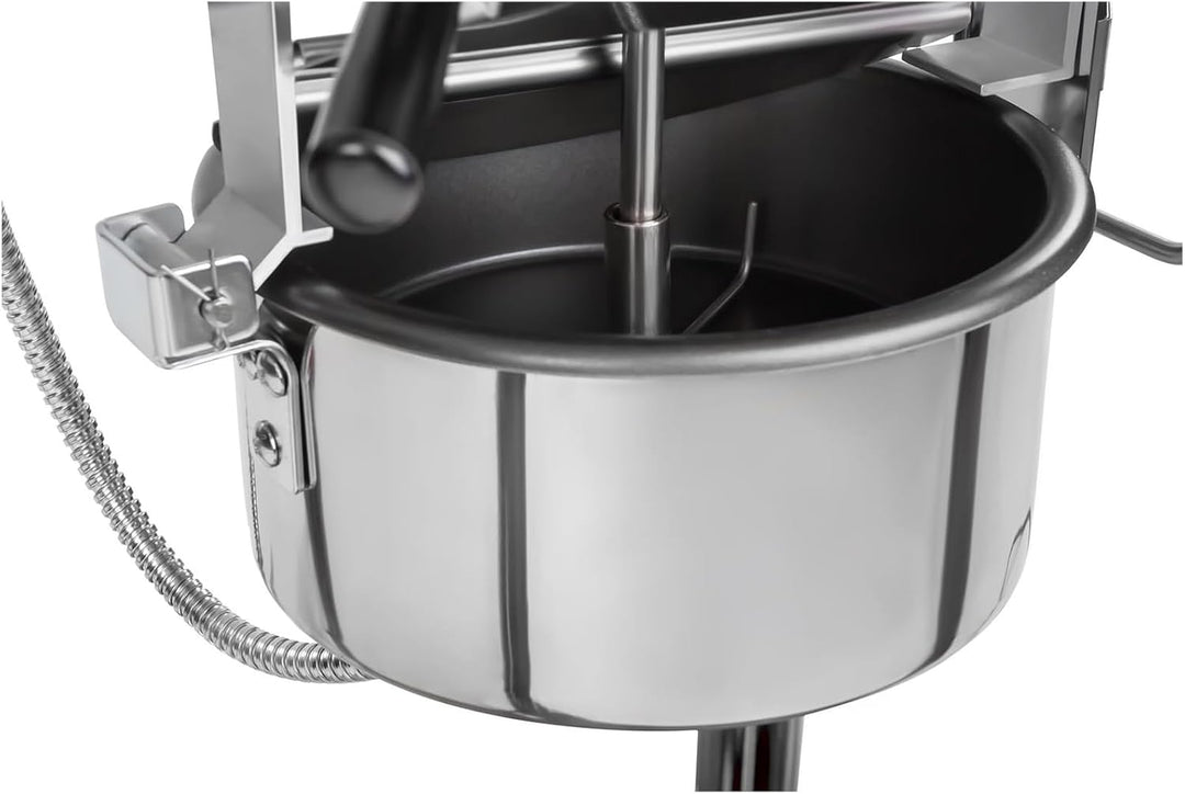 Royal Catering RCPW-16E-2F Popcornmaschine mit Wagen Retro-Design 150 / 180 °C 2 Temperaturen für sü