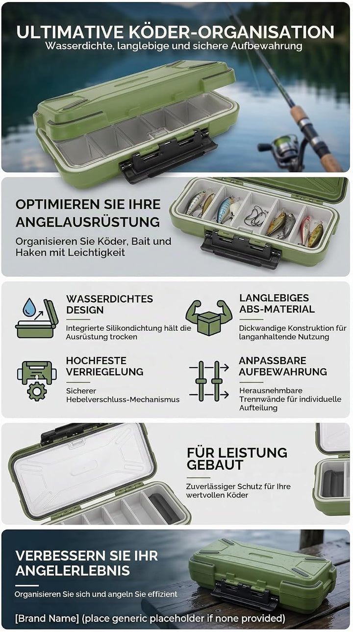 RiToEasysports Angelgerät Box Wasserdichter Angelvorratsbehälter Angelzubehör für Köderköder und Hak