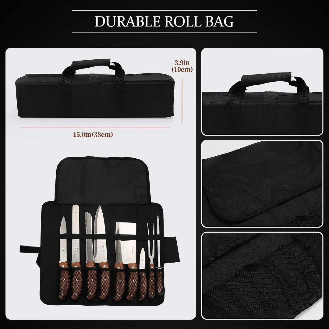 9-teilig Outdoor-Messerset, Rostfreier Spezialstahl, Ultra Scharf, Profi Allzweck Küchen Messerset m