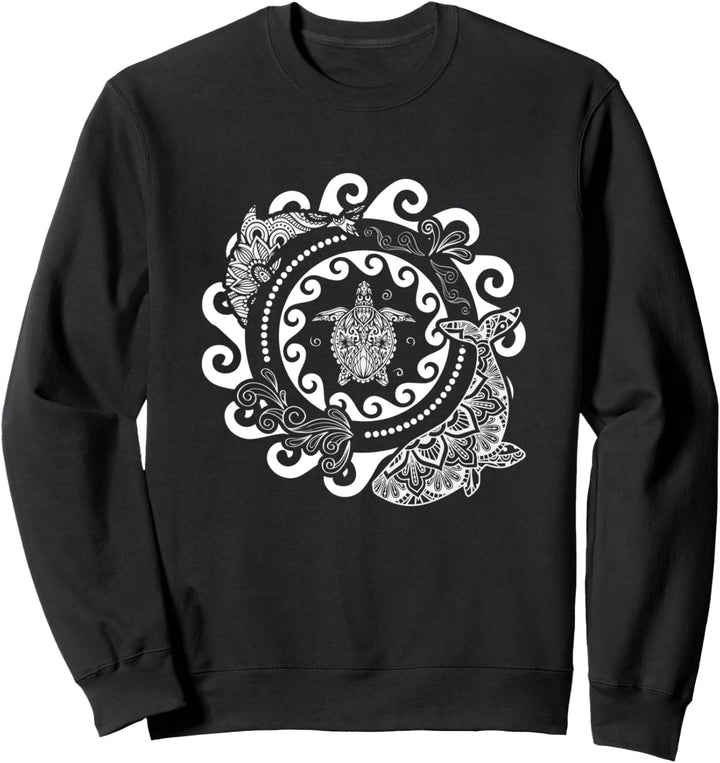 Mandala-Unterwasser-Meerestiere, Meeresschildkröte, Wal Sweatshirt
