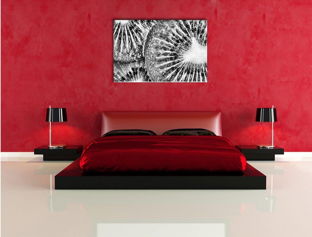 Pixxprint Grüner Kiwi Traum / 100x70cm Leinwandbild bespannt auf Holzrahmen/Wandbild Kunstdruck Deko