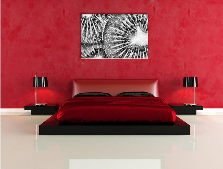 Pixxprint Grüner Kiwi Traum / 100x70cm Leinwandbild bespannt auf Holzrahmen/Wandbild Kunstdruck Deko