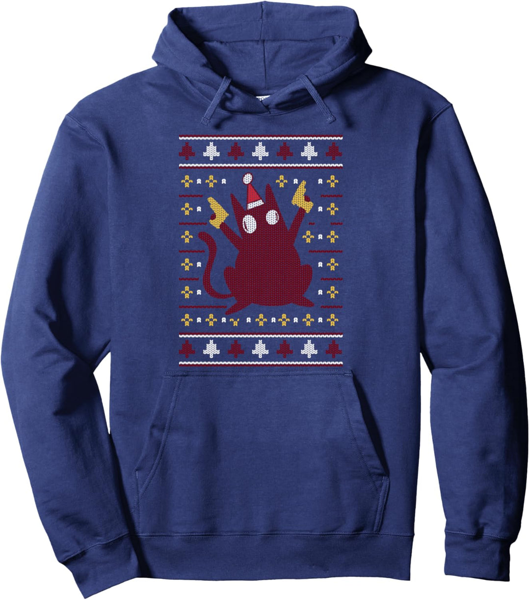 Ugly Sweater Weihnachts-Design Lustige Xmas Kirche Kirche Katze Pullover Hoodie