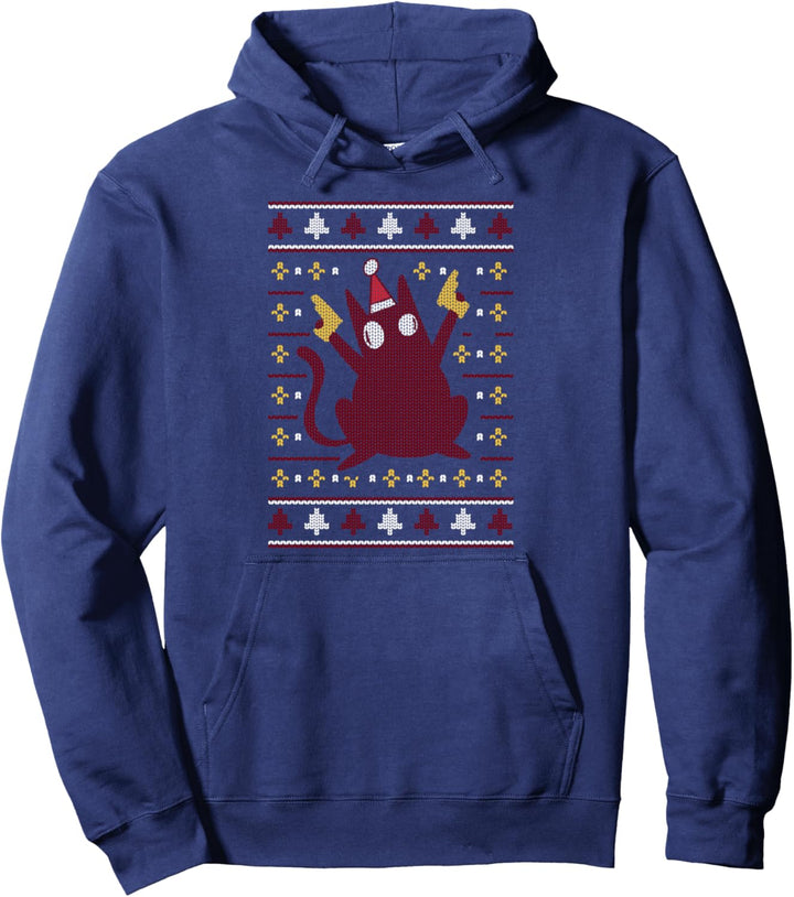 Ugly Sweater Weihnachts-Design Lustige Xmas Kirche Kirche Katze Pullover Hoodie