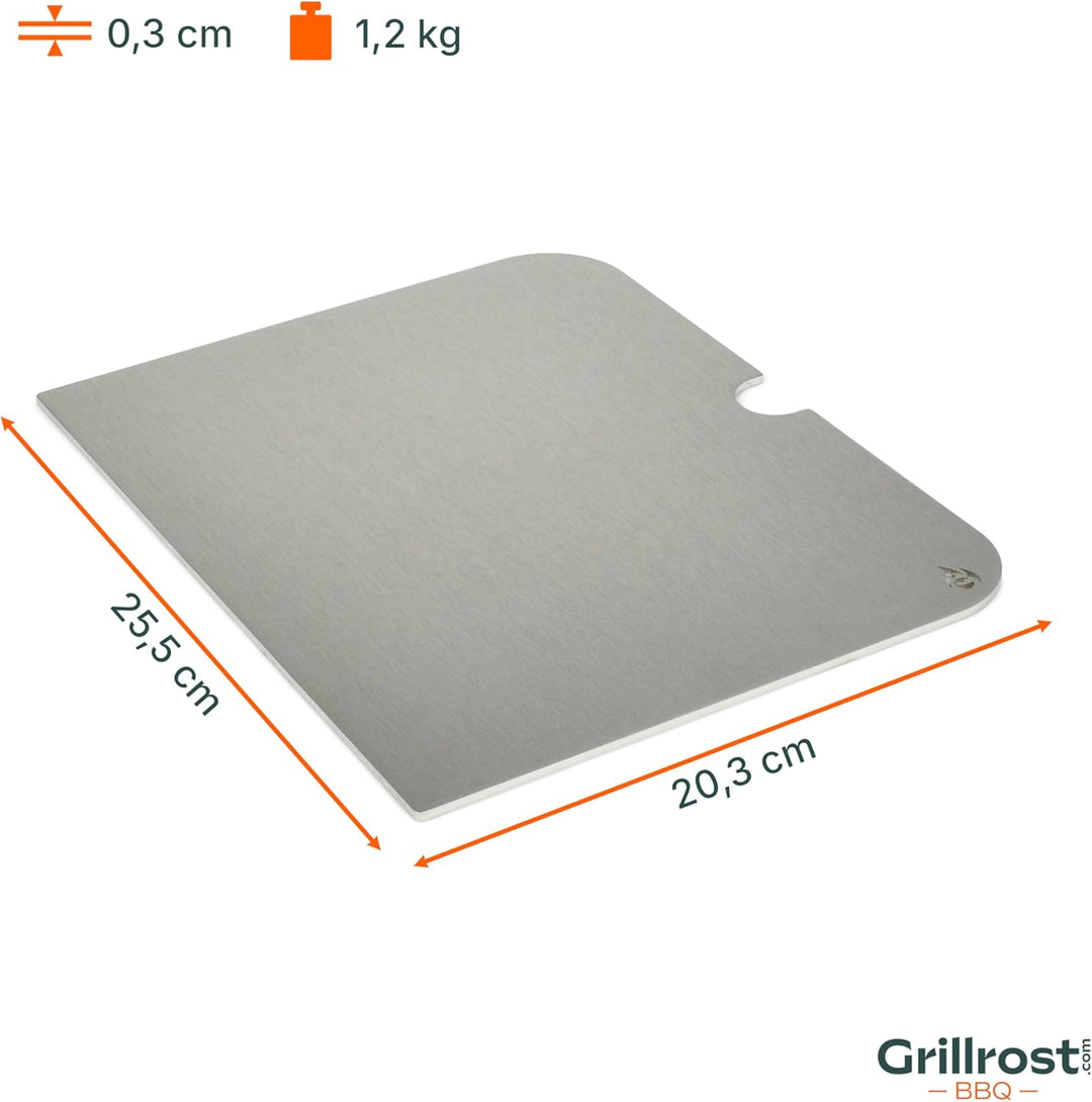 Grillrost.com Das Original Edelstahl Grillplatte | Plancha passend für Weber Go Anywhere - ersetzt e