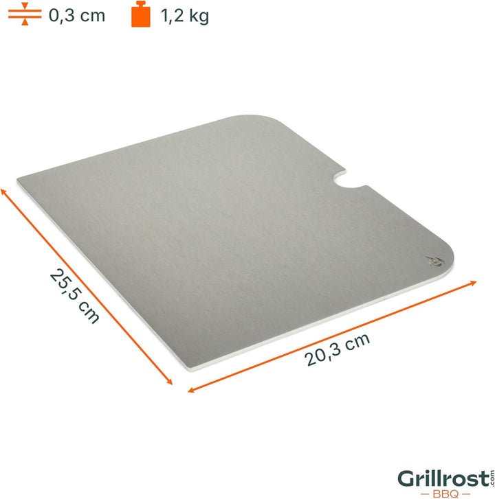 Grillrost.com Das Original Edelstahl Grillplatte | Plancha passend für Weber Go Anywhere - ersetzt e