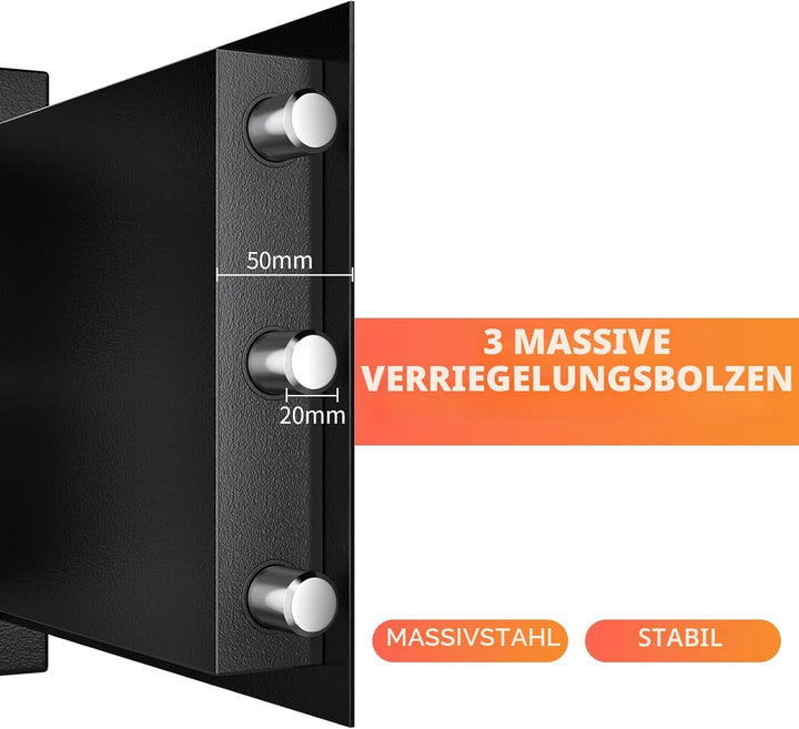 Safe Tresor mit Schlüssel, WASJOYE Möbeltresor mit Schlüssel-Schloss für Zuhause/Büro, 16L Wandtreso