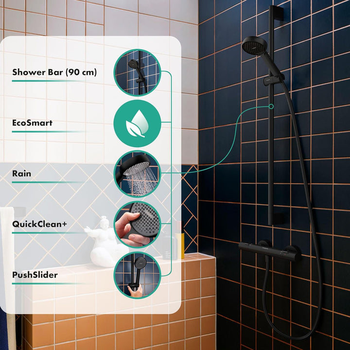 hansgrohe Activera S - Duschset mit Duschkopf wassersparend (EcoSmart, 1 Strahlart), Duschschlauch (