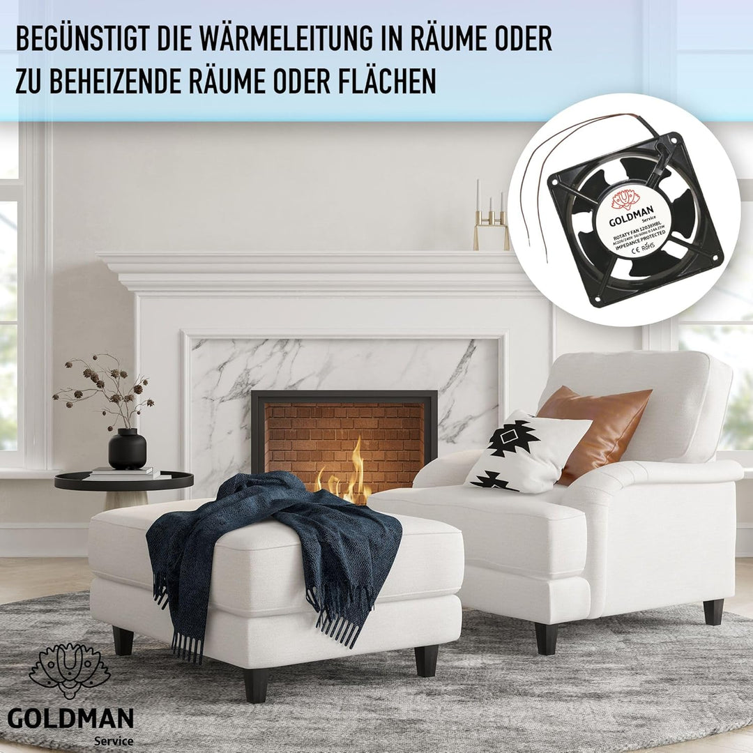 GOLDMAN SERVICE – Hochtemperatur-Axialventilator für einsteckbare Kaminkassette | Leise mit leistung