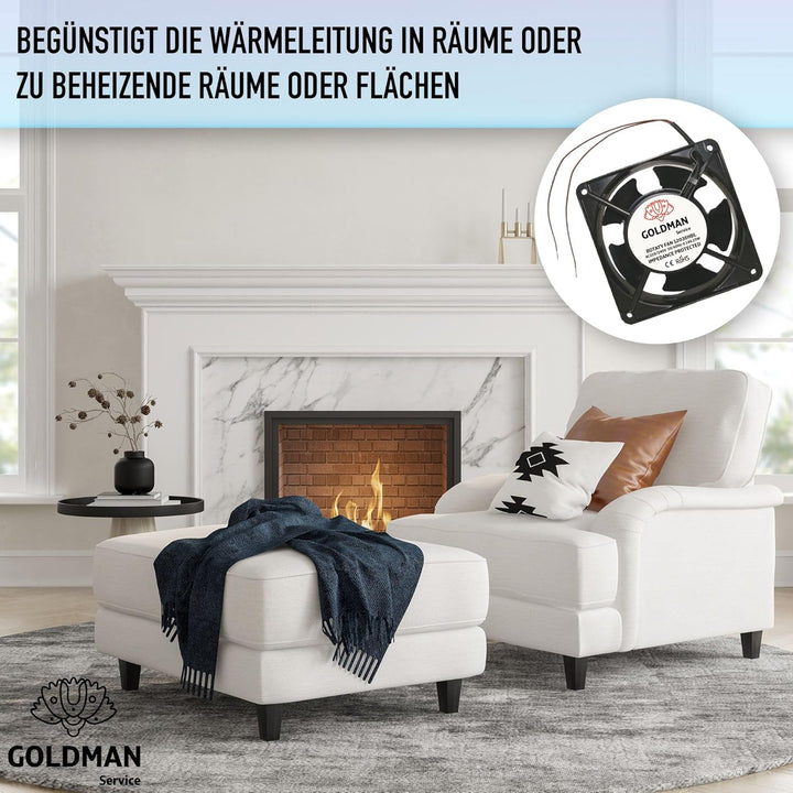 GOLDMAN SERVICE – Hochtemperatur-Axialventilator für einsteckbare Kaminkassette | Leise mit leistung