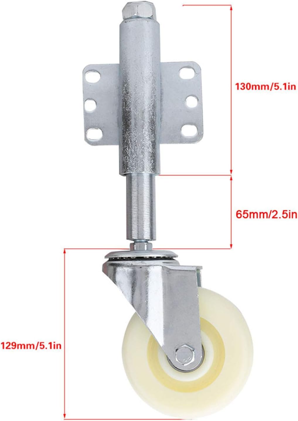 Federbelastete Torrollen Set, 4 Zoll Schwere Federbelastete Lenkrolle Nylon Tor Rad 440lbs Tragfähig