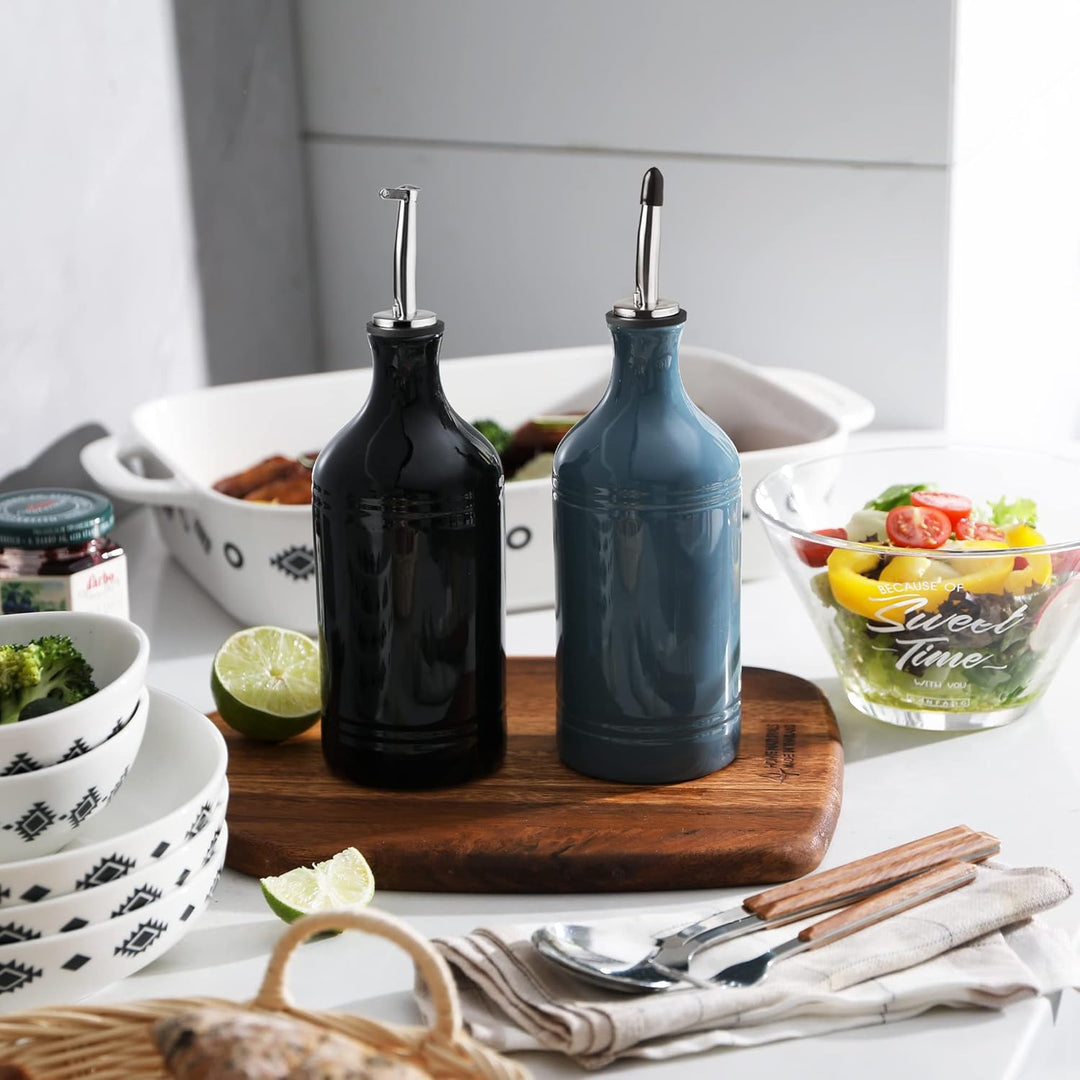 Sweejar Home Porzellan Olivenöl Spender Flasche, Opaque Oil Cruet schützt Öl, um Oxidation zu reduzi