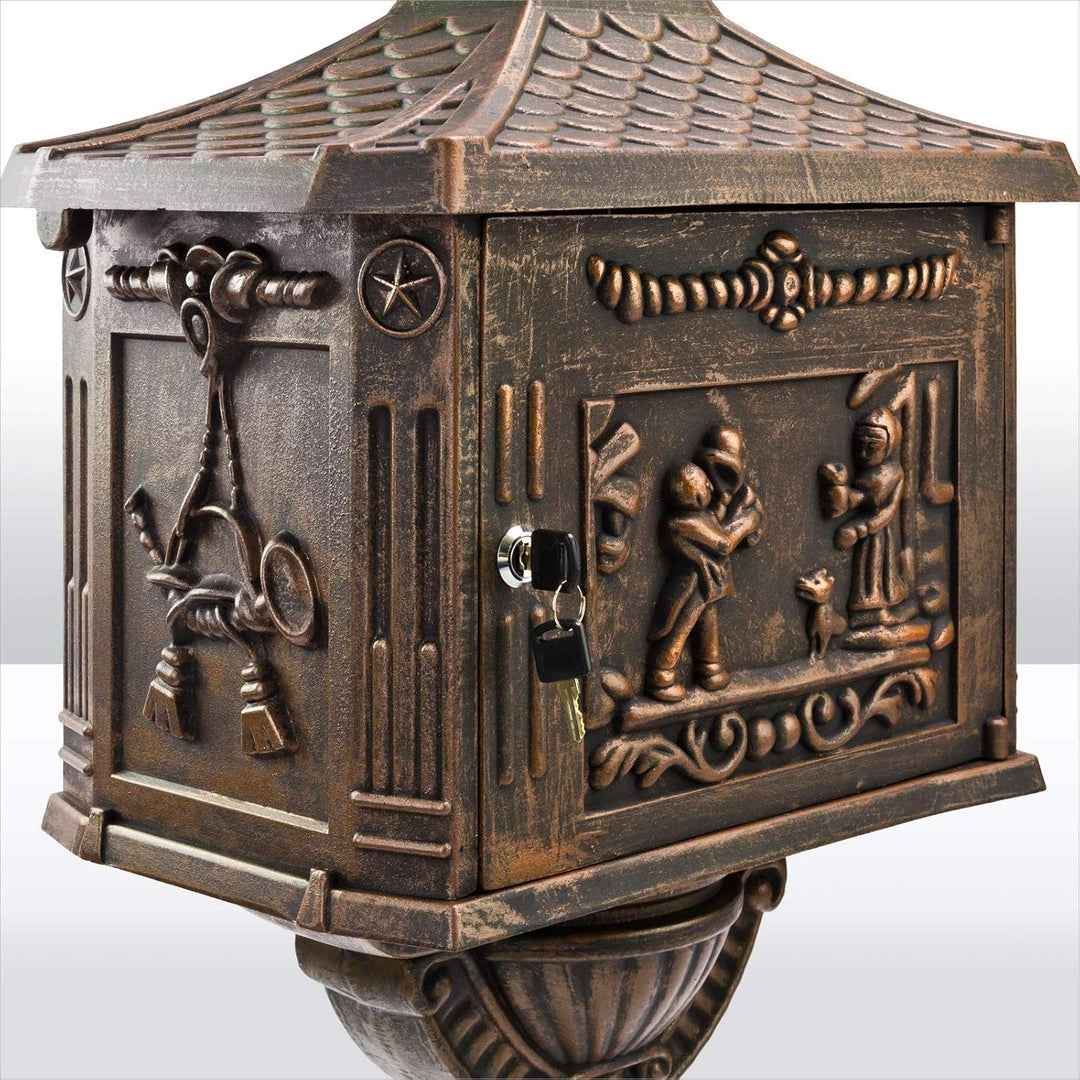 DEMA Standbriefkasten "Antik" Aluguss-bronze