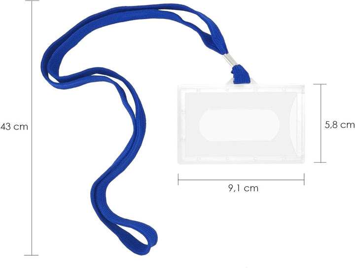 D.RECT 50Set Namensschilder mit Band Kartenhülle Ausweishalter für Business, Ausstellung, Büro, Schu